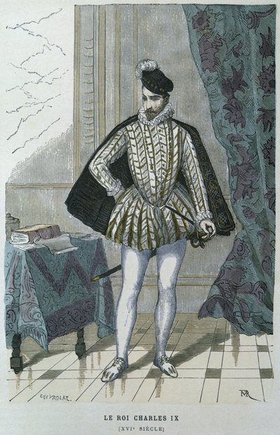 König Karl IX. von Frankreich (1550-74), ca. 1565, graviert von Chevrolat von after Chevignard